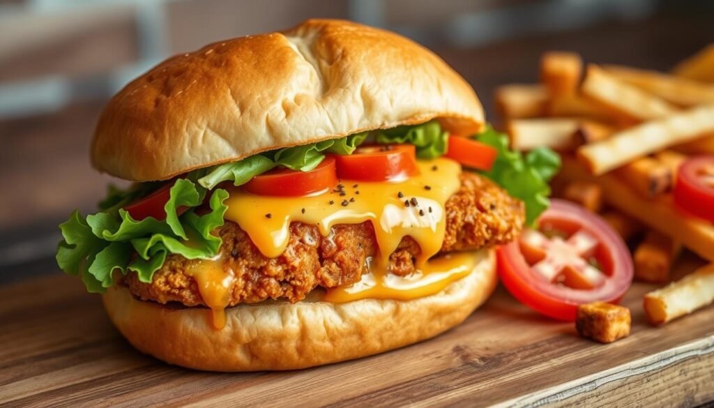 honey pepper pimento chicken sandwich